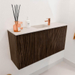 Mondiaz JOYA-DLUX 80cm meuble de toilette - couleur Walnut - Vasque FAYE position Milieu 1 trou de robinet couleur Meli. SW1424415