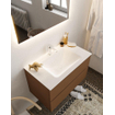 ENSEMBLE DE MEUBLE MONDIAZ VICA - 80cm - 2 tiroirs - lavabo Cloud central - 1 trou de robinet - solid surface rouille SW411108