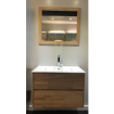 BRAUER Natural wood Nexxt ensemble meuble de salle de bains 80x55x45.5cm 2 tiroirs avec plan vasque en céramique avec miroir en bois naturel grey oak SW411909