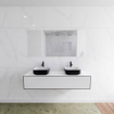 Mondiaz Lagom Meuble salle de bains 150x30.9x45cm Solid Surface Urban 1 tiroir avec lavabo BINX vasque à poser double 2 trous de robinet SW409287