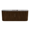 Mondiaz JOYA-DLUX 103.2cm toiletmeubel - ronding links en rechts kleur Walnut - Wastafel FAYE positie Midden Zonder kraangat kleur Sombra. SW1424776