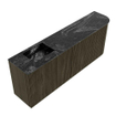 Mondiaz JOYA-DLUX 111.6cm meuble de salle de bains - arrondi droit couleur Shadow - Vasque FAYE position Gauche Sans trou de robinet couleur Lava. SW1422879