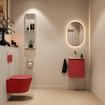 MONDIAZ TURE-DLUX Meuble toilette - 40cm - Fire - EDEN - vasque Opalo - position centrale - sans trou de robinet SW1104346
