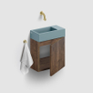 Clou Flush 3 fontein 36x18cm zonder kraangat rechts mat blauw ker. SW795721
