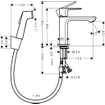 Hansgrohe Rebris S bidetset m. 1-gats wastafelkraan 110 m. handdouche m. doucheslang 160cm mat zwart SW796437