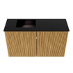 Mondiaz JOYA 70cm meuble de salle de bains - couleur Oak - Vasque FAYE position Gauche 1 trou de robinet couleur Urban. SW1421192