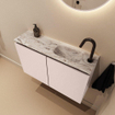 MONDIAZ TURE-DLUX Meuble de toilettes 80cm Rosee. EDEN lavabo Glace position droite. Avec 1 trou de robinet. SW1103477