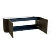 Mondiaz JOYA 111.6cm meuble de salle de bains - arrondi gauche couleur Shadow - Vasque FAYE position Droite 1 trou de robinet couleur Talc. SW1421456