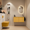 MONDIAZ TURE-DLUX 100cm toiletmeubel Ocher. EDEN wastafel Glace positie rechts. Met 1 kraangat. SW1103377