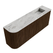 Mondiaz JOYA-DLUX 101.6cm toiletmeubel - ronding links kleur Walnut - Wastafel FAYE positie Rechts 1 kraangat kleur Glace. SW1422419