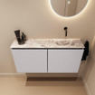 MONDIAZ TURE-DLUX meuble WC 100cm Cale. EDEN lavabo Glace position droite. Sans trou de robinet. SW1103188