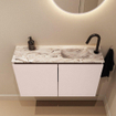 MONDIAZ TURE-DLUX Meuble toilette - 80cm - Rosee - EDEN - vasque Glace - position droite - 1 trou de robinet SW1103477