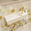 Mondiaz TYNE fontein - 60x23x12cm - wasbak rechts - 1 kraangat - solid surface Talc mat SW704674