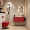 MONDIAZ TURE-DLUX Meuble toilette - 100cm - Fire - EDEN - vasque Glace - position droite - 1 trou de robinet SW1103288