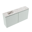 MONDIAZ TURE-DLUX Meuble toilette - 100cm - Greey - EDEN - vasque Glace - position gauche - 1 trou de robinet SW1103319