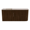 Mondiaz JOYA-DLUX 91.6cm toiletmeubel - ronding rechts kleur Walnut - Wastafel FAYE positie Links Zonder kraangat kleur Saba. SW1424678