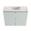 MONDIAZ TURE-DLUX Meuble toilette - 60cm - Greey - EDEN - vasque Glace - position centrale - sans trou de robinet SW1103277