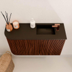 Mondiaz JOYA 71.6cm toiletmeubel - ronding links kleur Ruby - Wastafel FAYE positie Rechts 1 kraangat kleur Urban. SW1421843