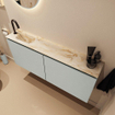 MONDIAZ TURE-DLUX Meuble toilette - 120cm - Greey - EDEN - vasque Frappe - position gauche - 1 trou de robinet SW1105177