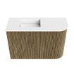 Mondiaz JOYA 61.6cm meuble de toilette - arrondi droit couleur Dusk - Vasque FAYE position Gauche Sans trou de robinet couleur Talc. SW1421605