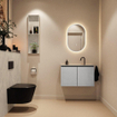 MONDIAZ TURE-DLUX Meuble toilette - 80cm - Plata - EDEN - vasque Opalo - position centrale - 1 trou de robinet SW1104458