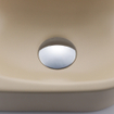 QeramiQ Fuente Ensemble de lavabo - 40x21.5x12cm - gauche - lisse - demi-rond - 1 trou de robinet - céramique - robinet de lave-mains chromé - bonde de vidage - siphon abaissé - beige SW1232788
