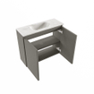 MONDIAZ TURE-DLUX Meuble toilette - 60cm - Smoke - EDEN - vasque Ostra - position centrale - 1 trou de robinet SW1105102