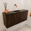 Mondiaz JOYA-DLUX 90cm meuble de salle de bains WC - couleur Walnut - Vasque FAYE position Milieu Sans trou de robinet couleur Lava. SW1422485