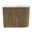 Mondiaz JOYA-DLUX 51.6cm toiletmeubel - ronding rechts kleur Dusk - Wastafel FAYE positie Links Zonder kraangat kleur Frappe. SW1423116