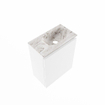 MONDIAZ TURE-DLUX Meuble de toilette 40 cm Talc. EDEN lavabo Glace position à droite. Sans trou de robinet. SW1103079
