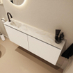 MONDIAZ TURE-DLUX Meuble toilette - 120cm - Talc - EDEN - vasque Ostra - position gauche - 1 trou de robinet SW1104699