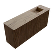 Mondiaz JOYA-DLUX 90cm toiletmeubel - kleur Walnut - Wastafel FAYE positie Rechts 1 kraangat kleur Arena. SW1424348