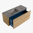 Mondiaz CIRO-DLUX Badkamermeubelset - 120x45x50cm - Solid surface wastafel Oza - 1 wasbak Links - zonder kraangaten - 2 lades - Oak SW1533786