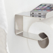 Tiger Colar Toiletrolhouder - zonder klep - met planchet - zelfklevend - gepolijst RVS SW106819