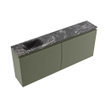 MONDIAZ TURE-DLUX meuble WC 120 cm Army. Lavabo EDEN Lava position gauche. Sans trou de robinet. SW1103763
