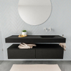 Mondiaz ALAN Meuble Urban avec 2 tiroirs 150x30x41cm vasque Cloud suspendue droite sans trou de robinet Solid Surface Urban SW408618