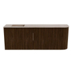 Mondiaz JOYA-DLUX 111.6cm toiletmeubel - ronding rechts kleur Walnut - Wastafel FAYE positie Links 1 kraangat kleur Saba. SW1424694
