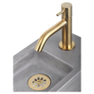 Differnz Ravo kit lave-mains - 38.5x18.5x9cm - Rectangulaire - 1 trou de robinet - Robinet courbé doré mat - béton gris clair SW705471