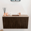 Mondiaz JOYA-DLUX 80cm toiletmeubel - kleur Walnut - Wastafel FAYE positie Midden 1 kraangat kleur Arena. SW1424335
