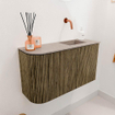 Mondiaz JOYA-DLUX 71.6cm toiletmeubel - ronding links kleur Dusk - Wastafel FAYE positie Rechts Zonder kraangat kleur Saba. SW1426083