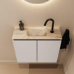 MONDIAZ TURE-DLUX Meuble toilette - 60cm - Linen - EDEN - vasque Frappe - position centrale - 1 trou de robinet SW1102844