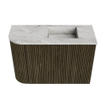 Mondiaz JOYA-DLUX 61.6cm toiletmeubel - ronding links kleur Shadow - Wastafel FAYE positie Rechts 1 kraangat kleur Glace. SW1422797