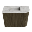 Mondiaz JOYA-DLUX Meuble de salle de bains 51,6cm - arrondi droit couleur Shadow - Vasque FAYE position Gauche Sans trou de robinet couleur Glace SW1422775