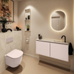 MONDIAZ TURE-DLUX Meuble toilette - 100cm - Rosee - EDEN - vasque Ostra - position droite - 1 trou de robinet SW1105043