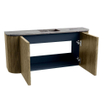 Mondiaz JOYA-DLUX Meuble de salle de bains 93.2cm - arrondis gauche et droite couleur Dusk - Vasque FAYE position Milieu 1 trou de robinet couleur Sombra. SW1426188