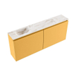 MONDIAZ TURE-DLUX Meuble toilette - 120cm - Ocher - EDEN - vasque Frappe - position gauche - sans trou de robinet SW1102921