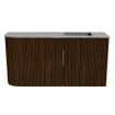 Mondiaz JOYA-DLUX 81.6cm toiletmeubel - ronding links kleur Walnut - Wastafel FAYE positie Rechts 1 kraangat kleur Oza. SW1424594