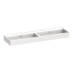 BRAUER Gravity wastafel - 160x46x13cm - 2 wasbakken - 0 kraangaten - mineraalmarmer - zijdeglans wit SW1200436