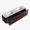 Mondiaz CIRO-DLUX Meuble de salle de bains - 190x45x50cm - Vasque en solid surface Meli - 2 lavabos double - 2 trous de robinet - 4 tiroirs - Ruby SW1531816