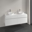 Villeroy & Boch Legato meuble sous lavabo avec 4 tiroirs pour 2 lavabos à poser 140x50x55cm blanc mat 0124798